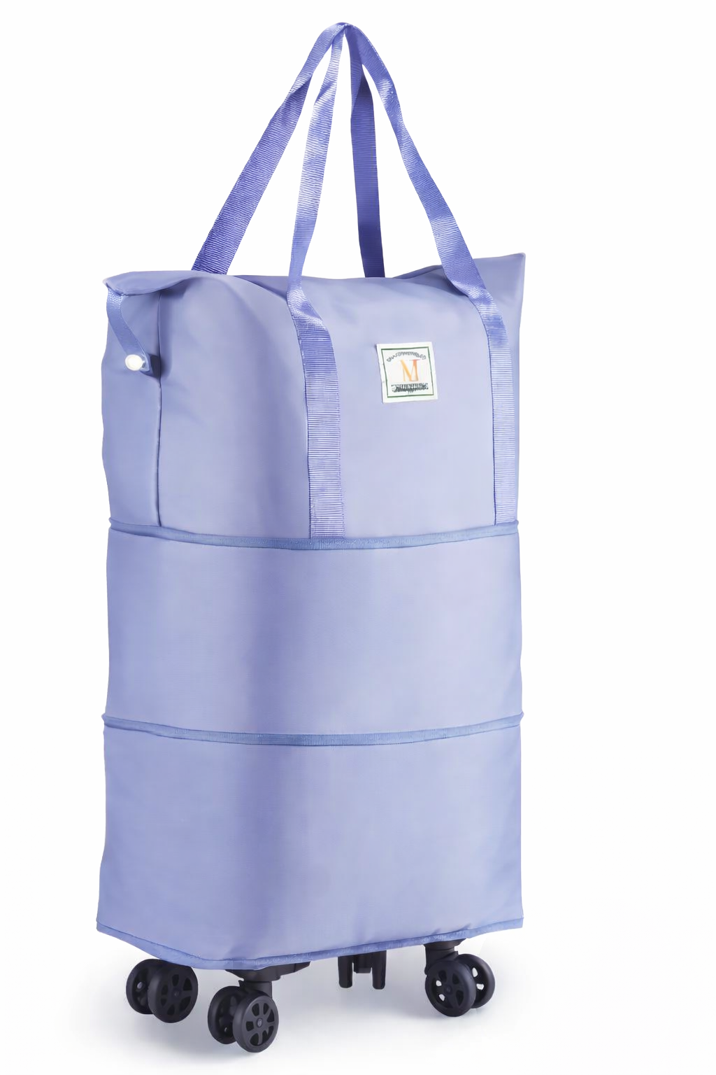 Blue Unisex Expandable Sling Bag with Wheels Large Capacity Foldable Travel Bag